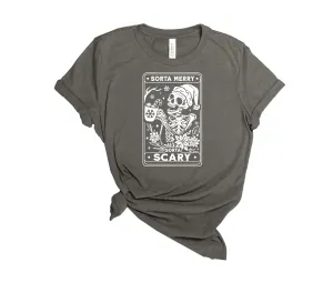 "Sorta Merry Sorta Scary" Spooky Holiday Tee - Unisex Shirt