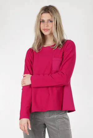 Reverse Fabric Pocket Top, Magenta