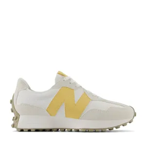 Scarpe Donna NEW BALANCE Sneakers 327 in Suede e Pelle colore Sea Salt Off White e Yellow