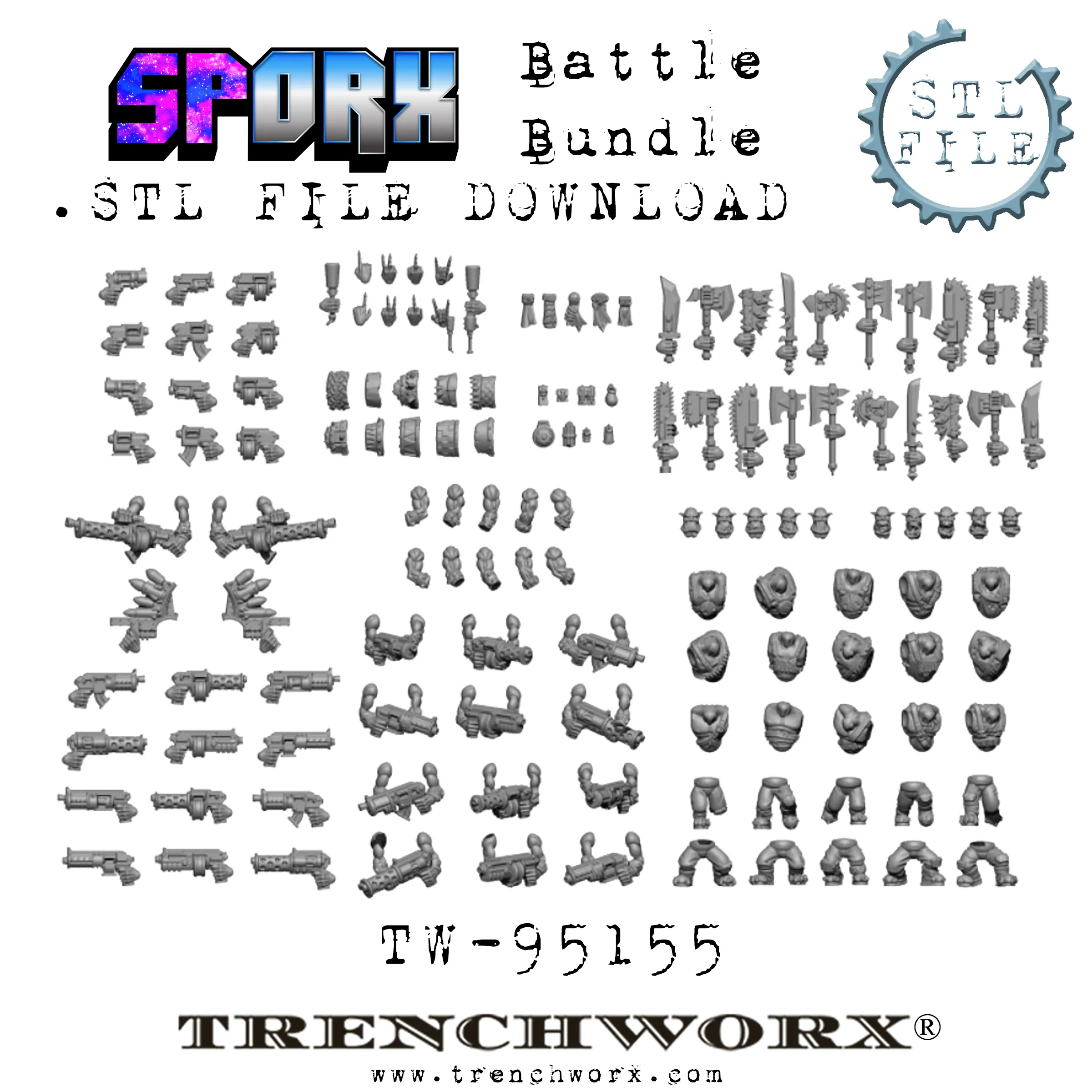 SpOrx Orc Army Battle Bundle .STL Download