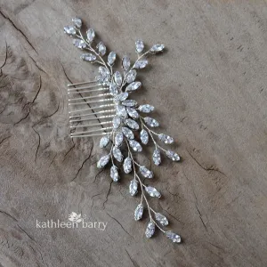 Tayla hair pin/comb cubic zirconia elliptical Rhinestones