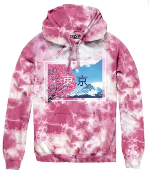 TOKYO CHERRY BLOSSOM TIE DYE HOODIE-BIG SIZE