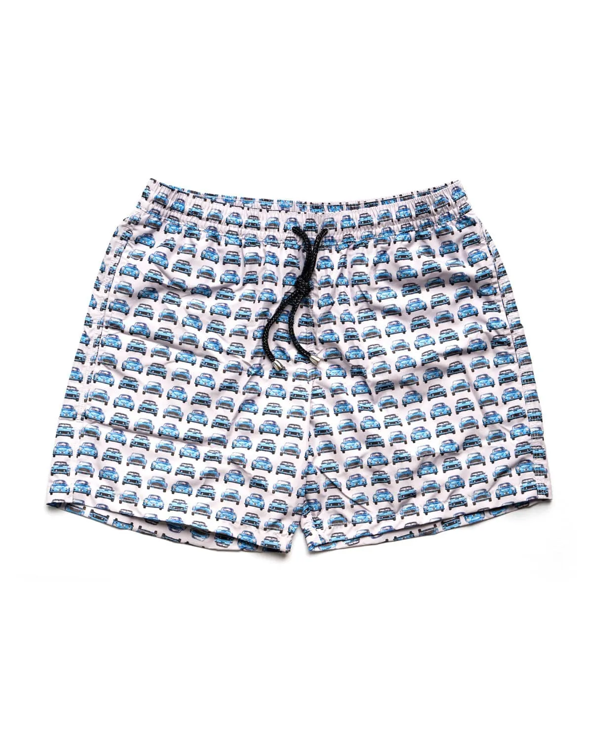 VINTAGE RACE - Men's Swim Shorts - Bright Grey/Sky Blue