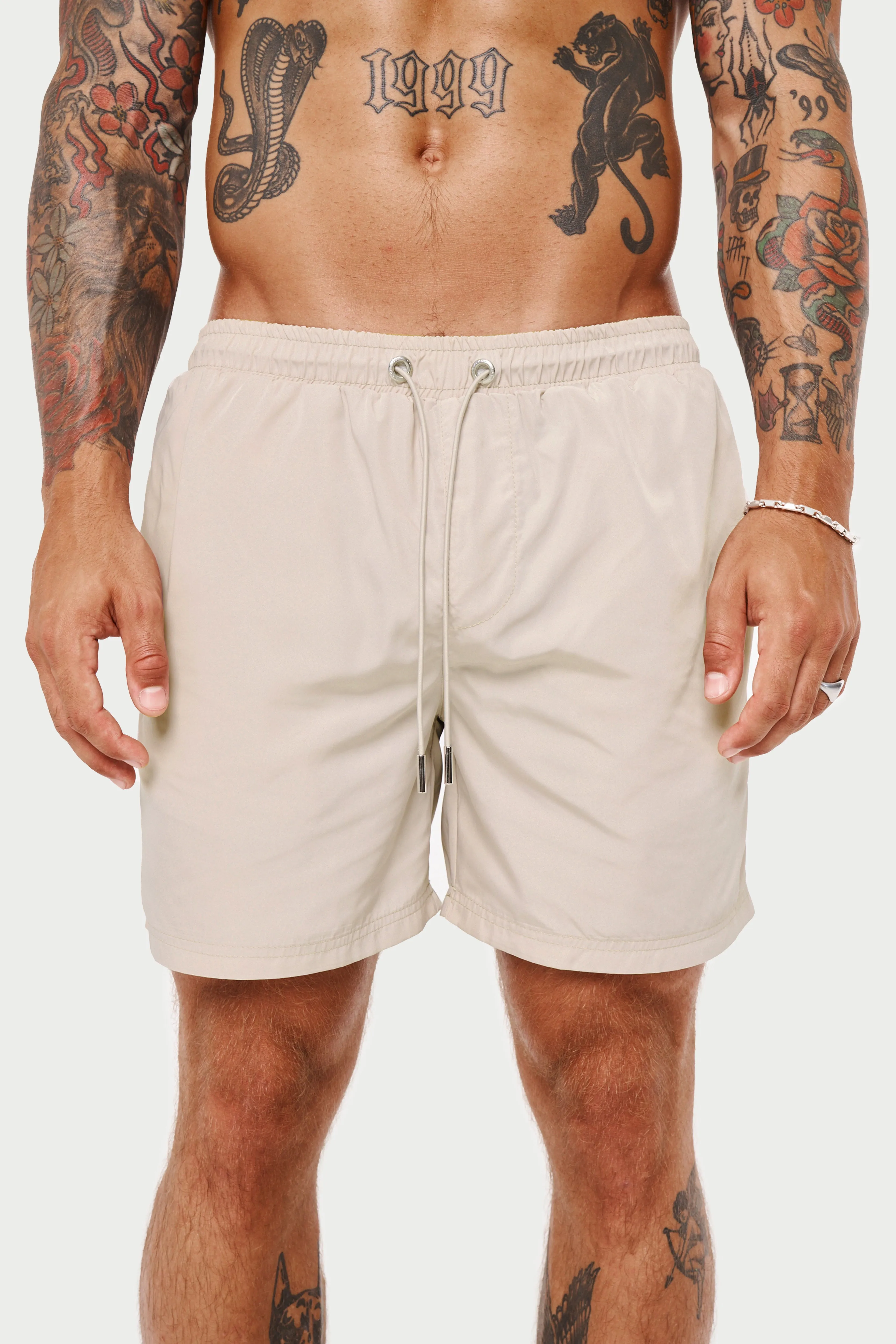 WATER REACTIVE SWIM SHORTS - BEIGE