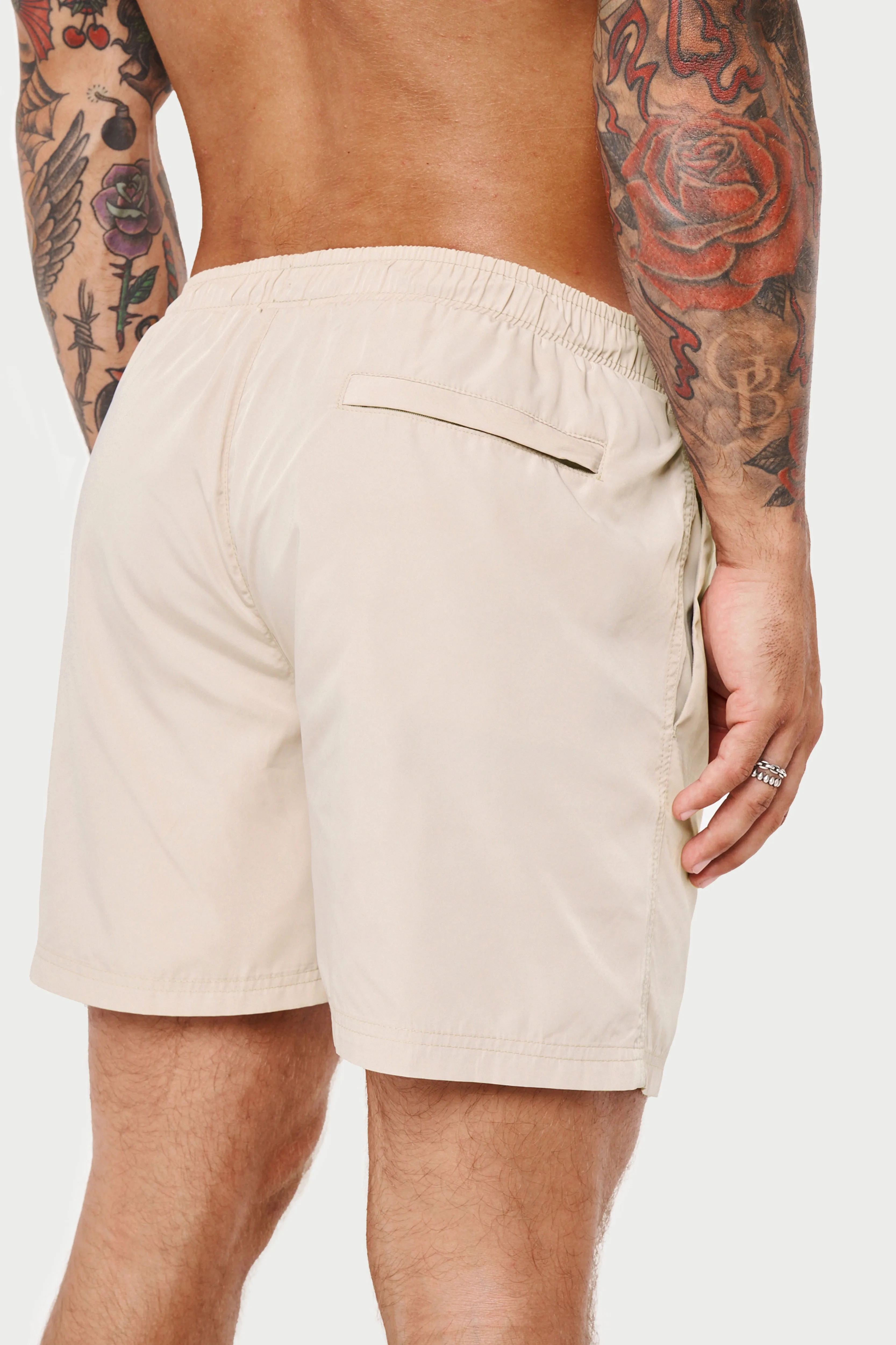 WATER REACTIVE SWIM SHORTS - BEIGE