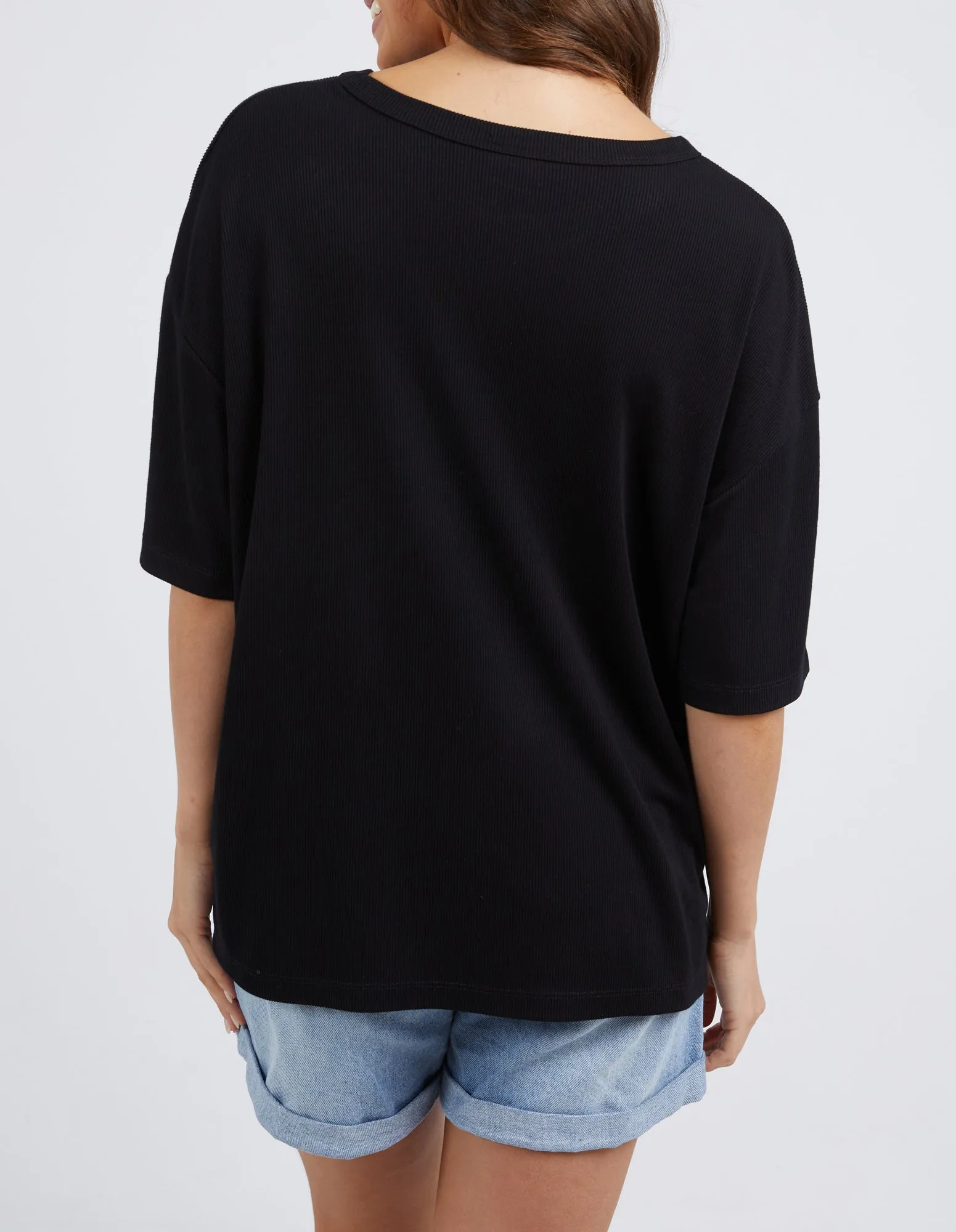 Xanthe Rib Tee Black